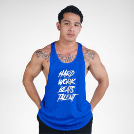 STR161 Hard Work Beats Talent Bodybuilder Stringer Tank Top