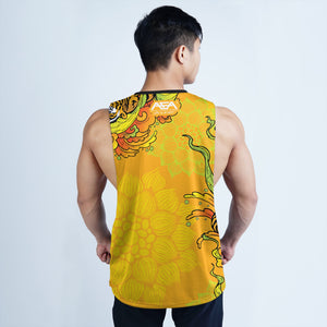 Year Of The Tiger Yellow Floral Sublimation Openside Tank Top