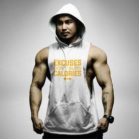 AH116 Excuses Don't Burn Calories Sleeveless Hoodie
