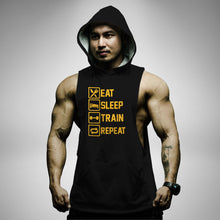 Load image into Gallery viewer, AH119 Eat Sleep Train Repeat Sleeveless Hoodie