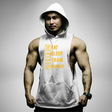 Load image into Gallery viewer, AH119 Eat Sleep Train Repeat Sleeveless Hoodie