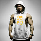 AH121 Hard Work Beats Talent Sleeveless Hoodie