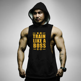 AH122 Train Like A Boss Sleeveless Hoodie