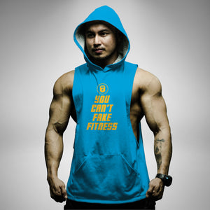 AH132 You Can't Fake Fitness Sleeveless Hoodie