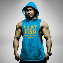Load image into Gallery viewer, AH136 I Eat Dumbbells For Breakfast Sleeveless Hoodie