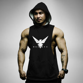 AH163 Believe Sleeveless Hoodie