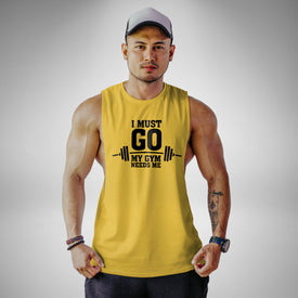 AM115 I Must Go My Gym Needs Me Openside Tank Top
