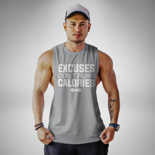 Load image into Gallery viewer, AM116 Excuses Don&#39;t Burn Calories Openside Tank Top