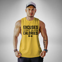 Load image into Gallery viewer, AM116 Excuses Don&#39;t Burn Calories Openside Tank Top