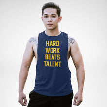 Load image into Gallery viewer, AM121 Hard Work Beats Talent Openside Tank Top