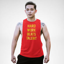 Load image into Gallery viewer, AM121 Hard Work Beats Talent Openside Tank Top