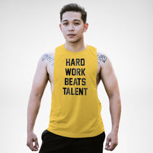 Load image into Gallery viewer, AM121 Hard Work Beats Talent Openside Tank Top