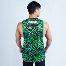 Load image into Gallery viewer, AFA Green Floral Sublimation Openside Tank Top