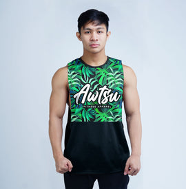 AFA Green Floral Sublimation Openside Tank Top