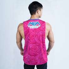 Load image into Gallery viewer, AFA Pink Rose Floral Sublimation Openside Tank Top