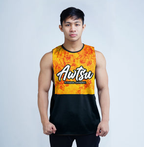 AFA Yellow Floral Sublimation Openside Tank Top