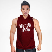Load image into Gallery viewer, SMH149 Crossed Barbell Skull Sweat Muscle Hoodie