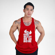 Load image into Gallery viewer, STR108 Go Heavy Or Go Home Bodybuilder Stringer Tank Top