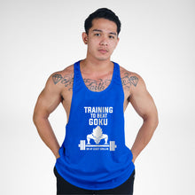 Load image into Gallery viewer, STR110 Training To Beat Gōku Bodybuilder Stringer Tank Top