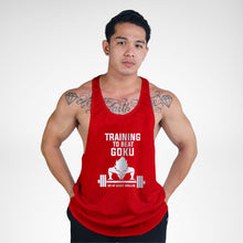Load image into Gallery viewer, STR110 Training To Beat Gōku Bodybuilder Stringer Tank Top
