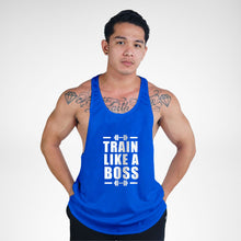 Load image into Gallery viewer, STR122 Train Like A Boss Bodybuilder Stringer Tank Top