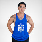 STR122 Train Like A Boss Bodybuilder Stringer Tank Top