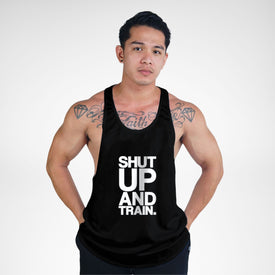 STR123 Shut Up And Train Bodybuilder Stringer Tank Top
