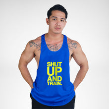 Load image into Gallery viewer, STR123 Shut Up And Train Bodybuilder Stringer Tank Top