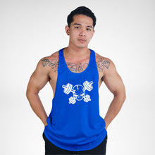 Load image into Gallery viewer, STR149 Crossed Barbell Skull Bodybuilder Stringer Tank Top