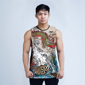 AFA Green Floral Sublimation Openside Tank Top