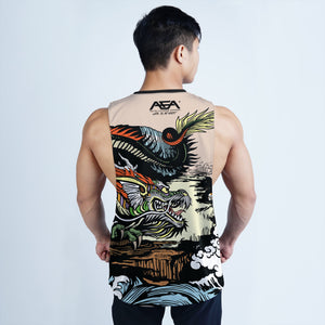 Year Of The Tiger Green Dragon VS Tiger Sublimation Openside Tank Top