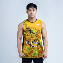 Load image into Gallery viewer, Year Of The Tiger Yellow Floral Sublimation Openside Tank Top